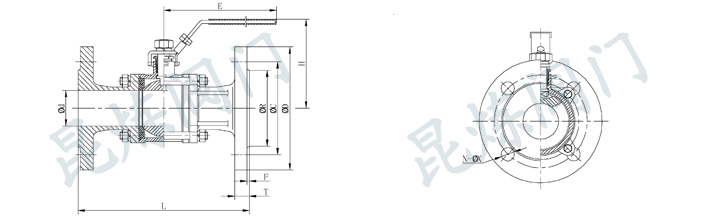 Q41F-150lb三片式法蘭球閥結(jié)構(gòu)圖- 上海昆煉閥門(mén)制造有限公司